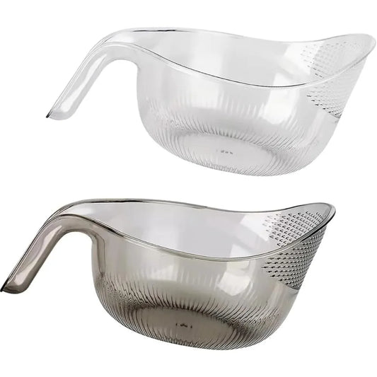 2 PCS 2-In-1 Multifunctional Rice Strainer,Large Rice Washer Beans Washer Strainers And Colanders - Washing Bowl for Fruit Washi