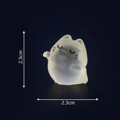 Cartoon Noctilucent Halloween Pumpkin Ghost Small Ornaments Creative Resin Crafts Creative Model DIY Home Decoration Accessories