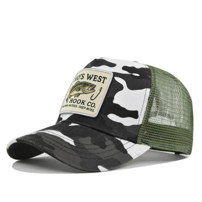 Sports Fishing Snapback Mesh Baseball Cap Trucker Hat Outdoor Cycling