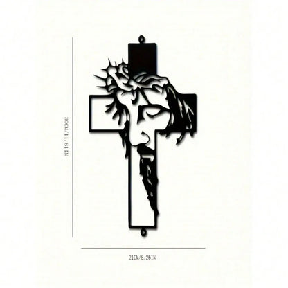 Premium 11.8Inch Jesus Metal Cross Wall Hanging–Rustic Christian Home Decor for Indoor&Outdoor Walls,Faith-Based Art for Bedroom