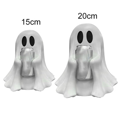 Halloween Ghost Can Holder Spooky Decor Drink Holder Cute Ghost Drink Holder Ghost Beverage Holder for Parties Gatherings