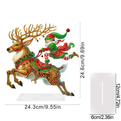Acrylic Christmas Special Shape Merry-go-round Rhinestones Desktop Ornaments Diamond Painting Desktop Decors for Adults Beginner