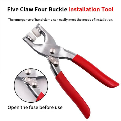 1Set 201Pcs Hand Pressed Five Claw Button Install Tool with Metal Snap Fasteners