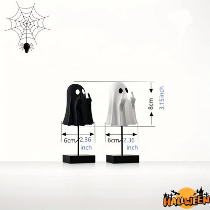 2pcs Small Ghost Scare You Creative Halloween Cute Ghost Ornaments for Home Office Party All Suitable