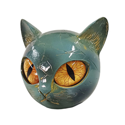 Decorative Cat Stone Figurine Marble Texture Cat Stone Kitten Sculpture for Keepsake Gift Office Desk Decor