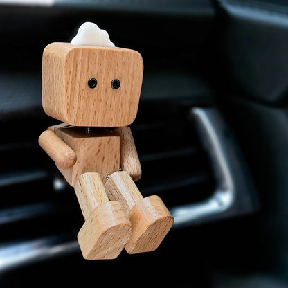 Handmade Shaking Feet Doll Funny Wood Desktop Decor Creative Wooden Man Figurine Handcrafted Statue for Car Dashboard Decor