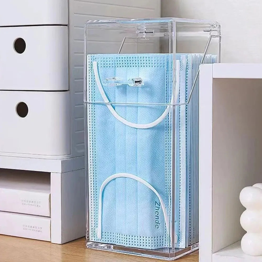 1/3PCS Transparent Mask Storage Box With Cover Dust Mouth And Nose Cover Door Desk Entrance Mask Box