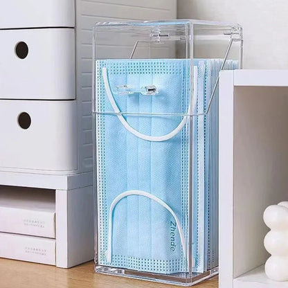 1/3PCS Transparent Mask Storage Box With Cover Dust Mouth And Nose Cover Door Desk Entrance Mask Box