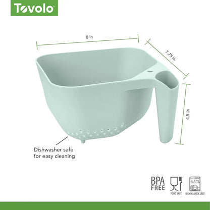 3 Quart Colander BPA Free Food Safe Plastic Strainer with Handle Heavy Duty Heat Resistant Pasta and Veggies Kitchen Drainer St