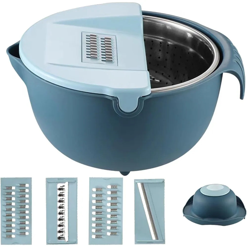 4-1 Colander with Bowl Set,Multifunction Food Strainers and Colanders for Kitchen, Pasta and Rice Strainer,Fruit and Veggie Wash