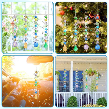 Sun Catchers 4 Pcs Crystal Suncatchers for Indoor Windows Hanging Decorative Crystals Ball Prism for Yard and Garden Indoor Hom
