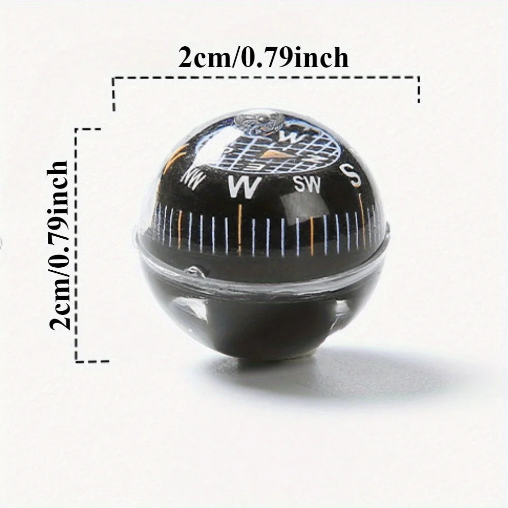 1pcs 20mm Black Plastic Directional Sphere Ball Compass for Outdoor Navigation Mountain Climbing Adventure Direction Guidance