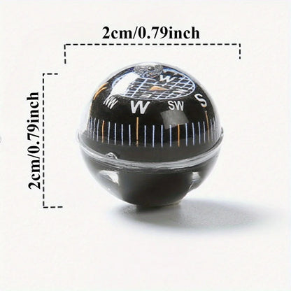 1pcs 20mm Black Plastic Directional Sphere Ball Compass for Outdoor Navigation Mountain Climbing Adventure Direction Guidance