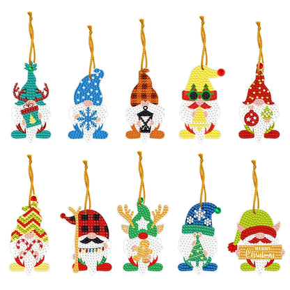 5/10Pcs/set Christmas Decor Diamond Painting Pendant Special-shaped Drill 5D DIY Hanging Ornament Spot Drill Cartoon Single Side