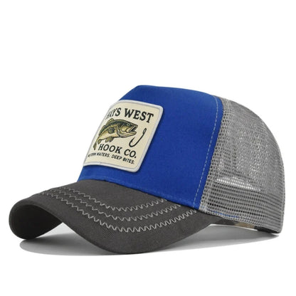 Sports Fishing Snapback Mesh Baseball Cap Trucker Hat Outdoor Cycling