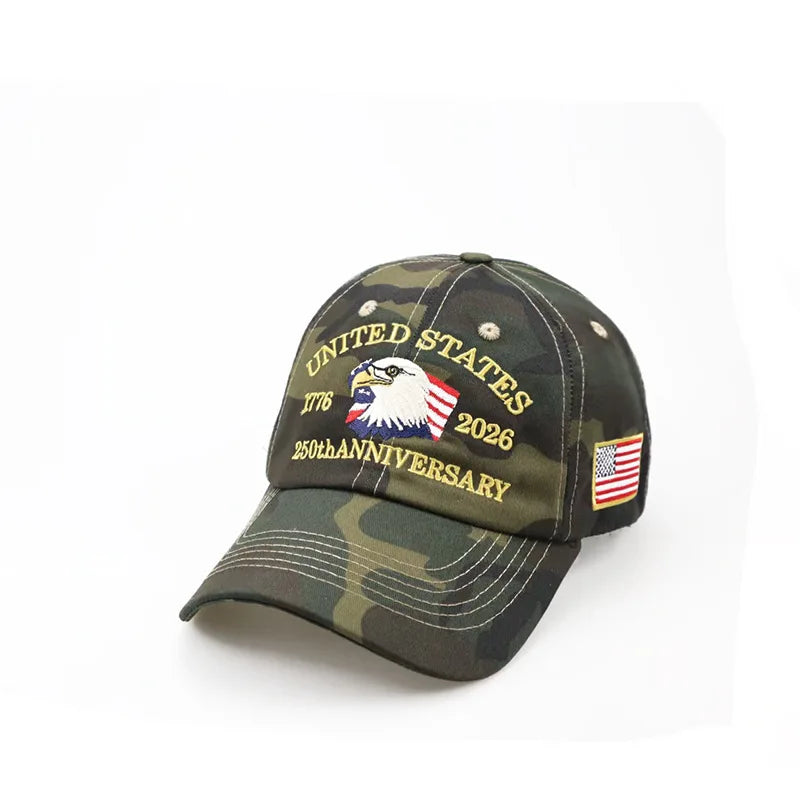 USA 250 Years Anniversary Eagle Embroidery American Flag Baseball Cap 1776-2026 Independence Day