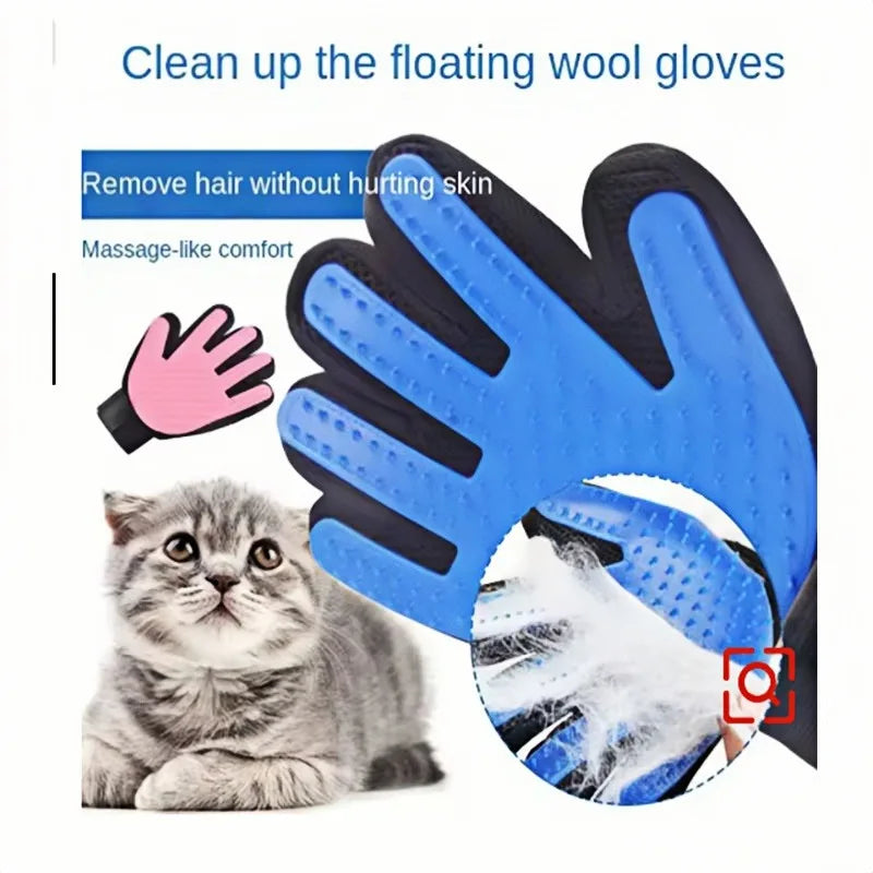 Pet Grooming Glove Dog Cat De-shedding Hair Remover Massage Brush