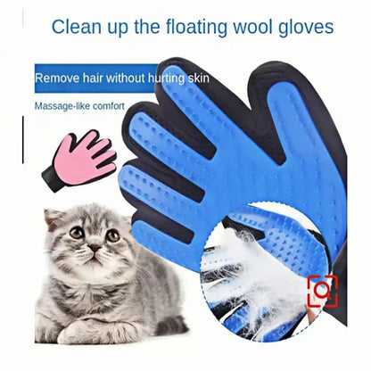 Pet Grooming Glove Dog Cat De-shedding Hair Remover Massage Brush