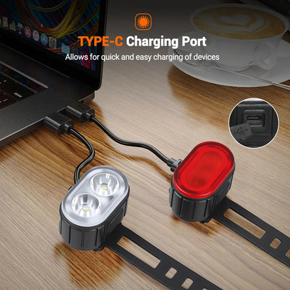 Rechargeable LED Bicycle Headlights and Taillights