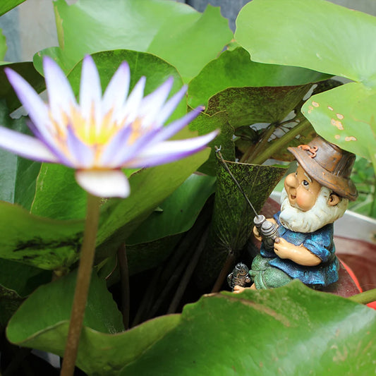 Creative Fishing Gnome Waterproof Fishing Dwarf Elf Figurines Sun Protection Ingenious Design for Outdoor Home Garden Yard Decor