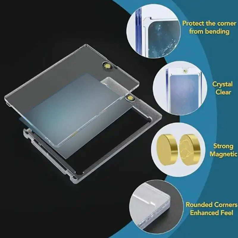 Hard Magnetic Card Holder Clear Cards Holder Gaming Trading Card Display Case Idol Photo Protective Sleeves
