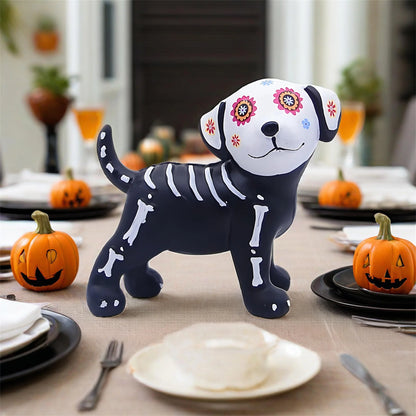 Spooky Halloween Resin Figurine Cute Dog Cat Desktop Decorative Ornaments for Home Living Room Office Decoration