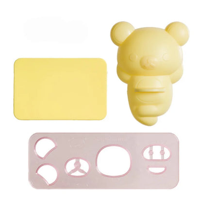 Rice Ball Mold Set Chicken Bear Kawaii Sushi Curry Rice Mould Pattern Bento Accessories Seaweed Cutter Kitchen Tools