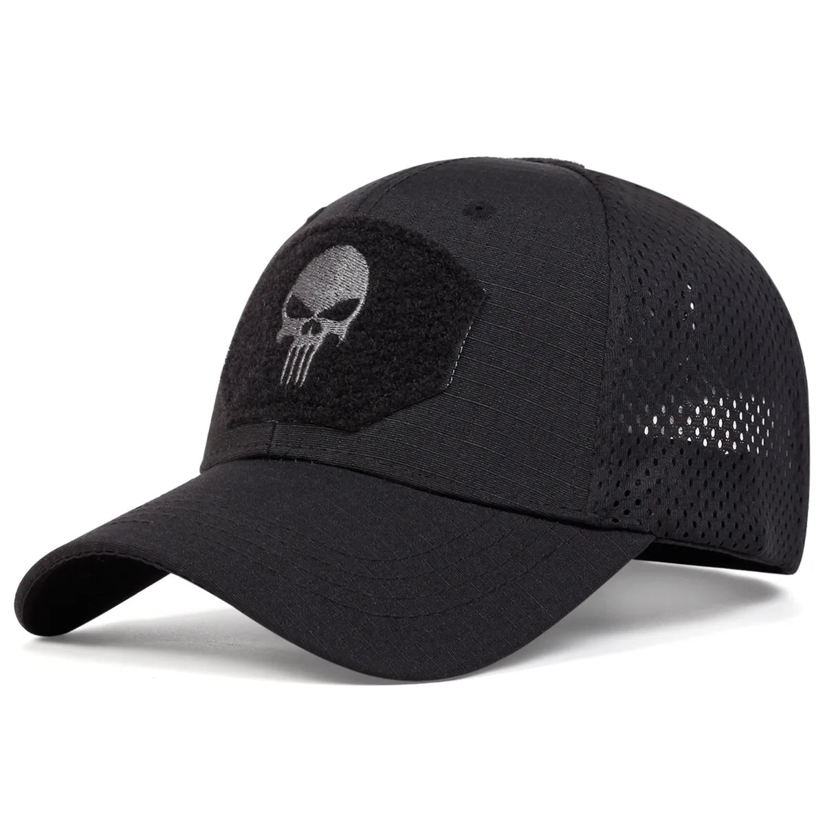 Unisex Skull Embroidered Baseball Caps Outdoor Breathable Mesh Tactics Mountaineering Peaked Hat Adjustable Snapback Caps