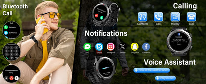 Smart Watch HD Touchscreen for Android and iOS, IP68 Waterproof Multi-function.