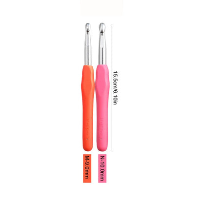 Large Crochet Hooks 2.0~10.0mm Soft Grip Yarn Needle Kits Knitting Needles with Ergonomic Handles