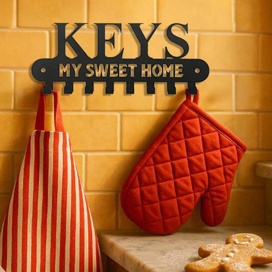 "Gothic Metal Key Holder – Wall-Mounted Rack | Dark Academia Decor | Housewarming Gift"