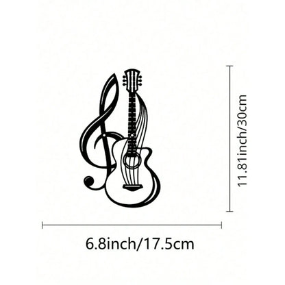 Black Metal Guitar Wall Art (Wall Sculpture) | Creative Iron Hanging for Home | Music Lover Gift | Halloween & Christmas Gift
