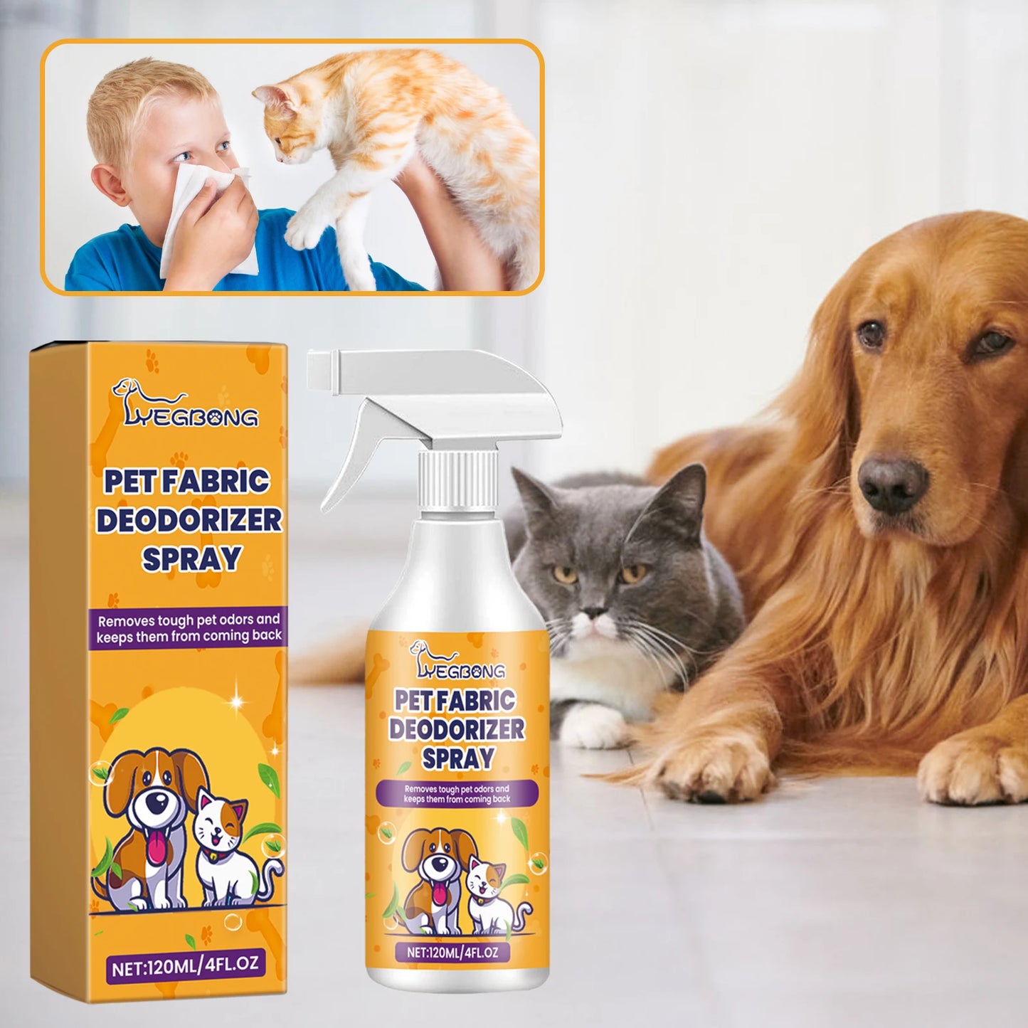 Pet Deodorizing Spray Clean Pet Odor Indoor Air Fresh Long Lasting Scent Deodorizer