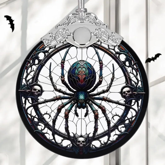 Christmas Ornament Stained Glass Ornament Christmas Decorations for Tree Holiday Ornament Unique Gift Idea Dark Spider