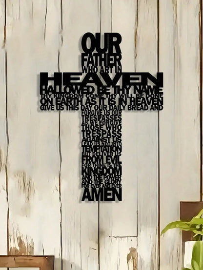 1PC Inspirational Metal Cross Wall Art Home Decor