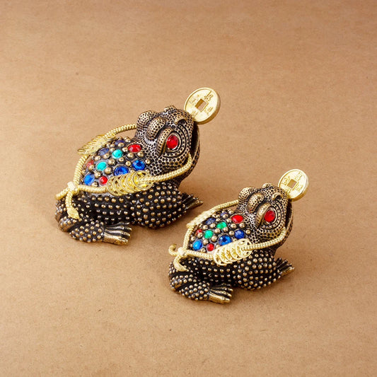 Feng Shui Toad Money Lucky Fortune Wealth Chinese Frog Toad Coin Home Office Decoration Lucky Gifts Tabletop Ornaments