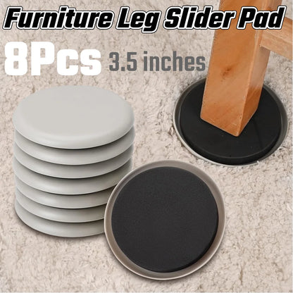8Pcs Furniture Sliders 3.5 Inch Furniture Moving Pads Anti Scratch Heavy Duty Furniture Movers for Carpet & Hardwood Floors