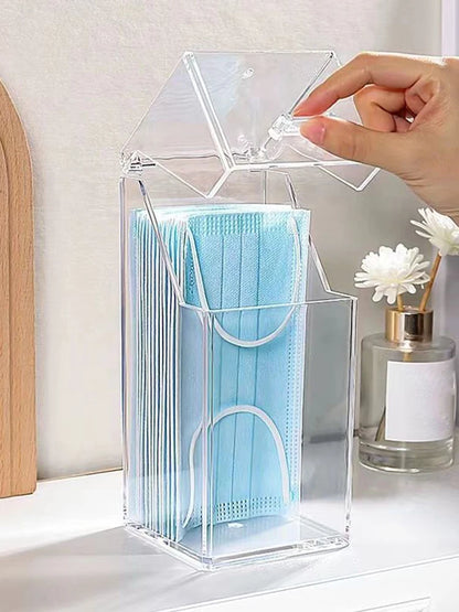 1/3PCS Transparent Mask Storage Box With Cover Dust Mouth And Nose Cover Door Desk Entrance Mask Box