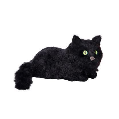 Halloween Black Cat Figurines Set of 3 Spooky Decorations for Home Office Party Miniature Cat Ornaments for Table Display