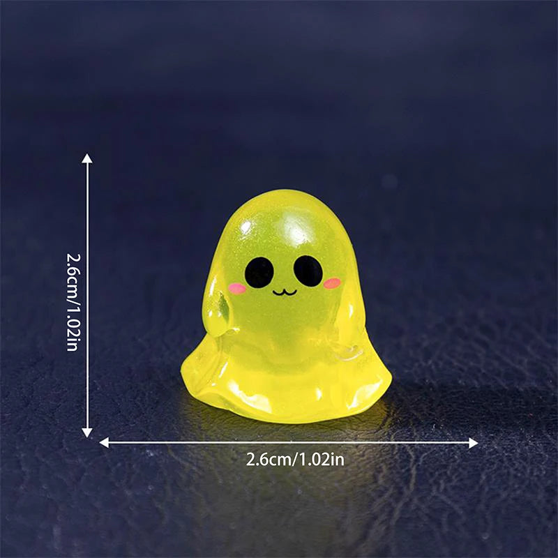 5Pcs Cute Dollhouse Luminous Ghost Doll Miniature Models DIY Accessory Doll House Decor Halloween Ornaments Glow In The Dark Toy