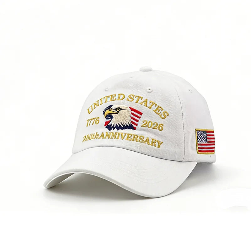 USA 250 Years Anniversary Eagle Embroidery American Flag Baseball Cap 1776-2026 Independence Day