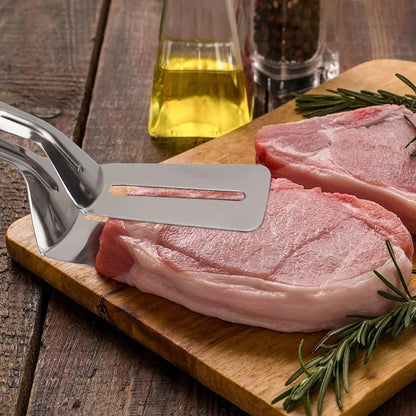 Stainless Steel Food Tongs - Multipurpose Kitchen Turner for Grilling, Flipping Steak, Fish & Pizza  cuisine kitchen tools