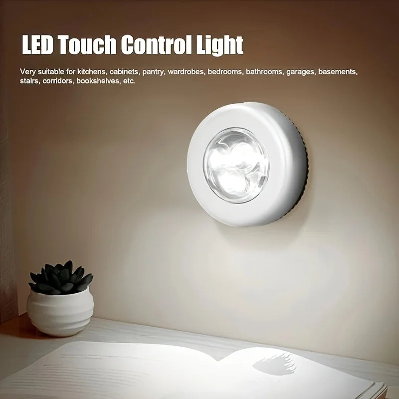 1/4/10 件 Mini Led Night Light, Self Adhesive Push Light Stairs Hallway Closet Kitchen Bedroom, Cabinets, Counters, Hallway