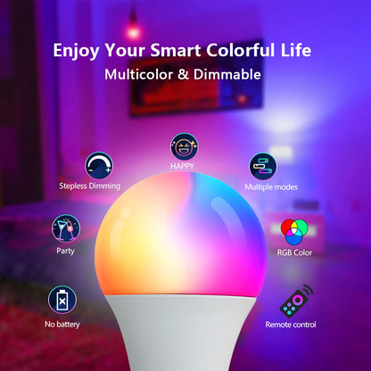 220V E27 RGB LED Light Bulb Bombillas LED 5W 10W IR Remote Control Changeable Colorful RGBW Led Lamp Spotlight Bulb