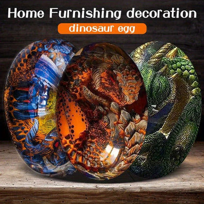 Crystal Transparent Resin Statue Dragon Egg Lava Dinosaur Souvenir Decor Gift