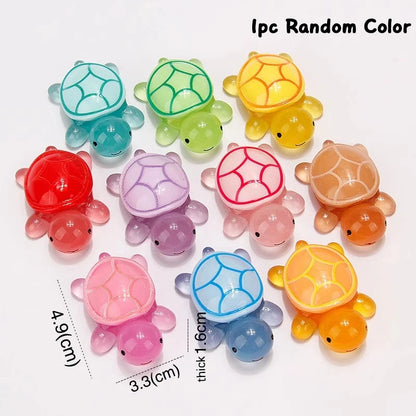 Cute Cartoon Luminous Turtle Storage Box Home Decor Resin Crafts Glowing Small Turtle Toy Storage Case Ornaments Decoration
