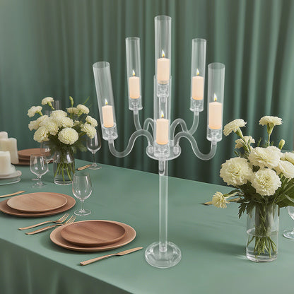 6 Arm Acrylic Candle Holder,Diameter of 0.87in Candle Holder for Wedding Party,Electronic Candle Holder,For Anniversaries