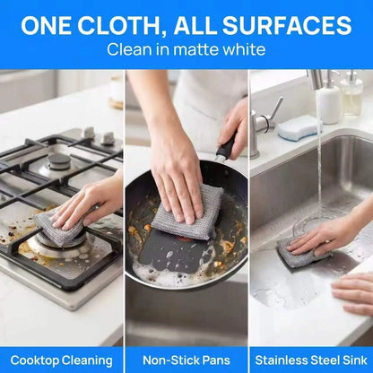 Multi-Pack Heavy‑duty mesh cleaning cloths for dishes pans sinks and stovetops