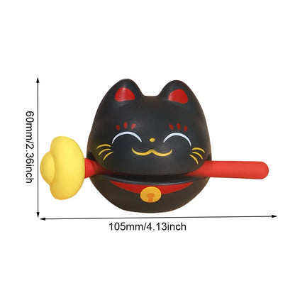 Decompression Wooden Fish Lucky Cat Wooden Fish Soundmaking Percussion Instrument Fortunate Wooden Fish Cat Figurines Decor
