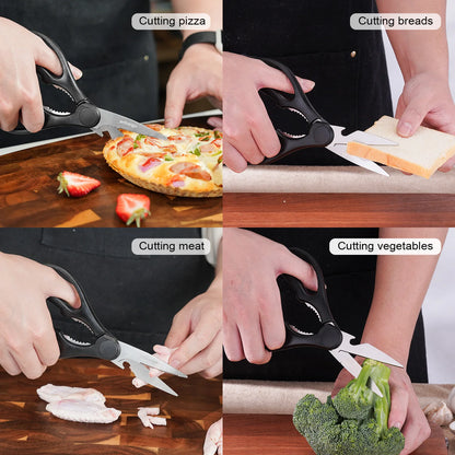 ELITEQUO All Purpose Kitchen Scissors, Heavy Duty Stainless Steel Scissors, Dishwasher Safe, Soft Grip Comfort Handle